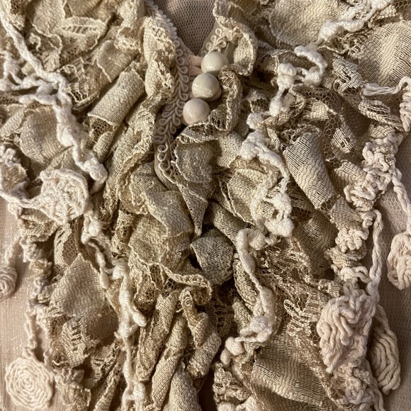 Scully Honey Creek Natural Crochet Lace Top Size S - Picture 3 of 12